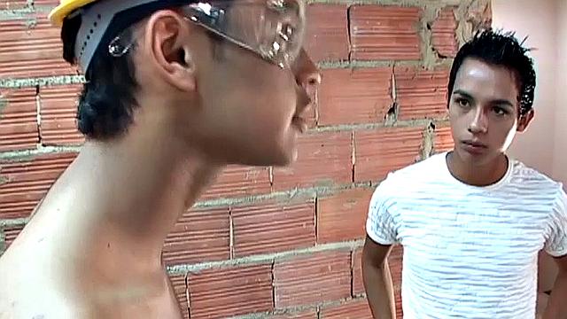 Manuel spots a shirtless young construction worker and hopes he can intice the gorgeous boy to fuck his Latin ass. Alfredo can see what the boy wants and makes it clear he's up for a break from his labors.