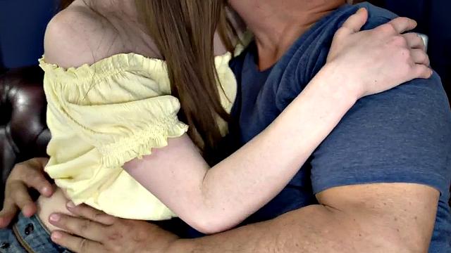 Lucky grandpa fucks petite bae in wet pussy hole