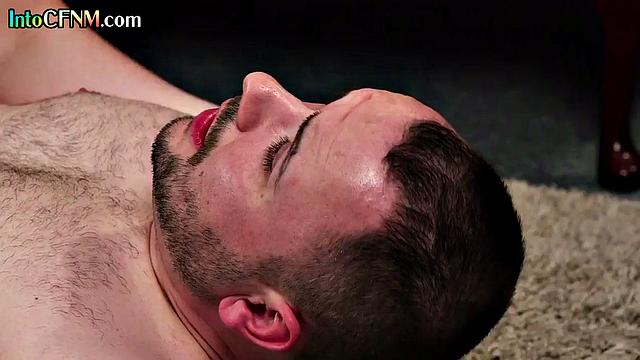 Horny femdoms sucking and wanking