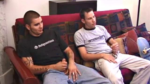 Rock Lee and Kent Stryker have no time for pleasantries before jacking off, and Rock seems eager to suck Kent's fat cock. After they've stripped naked, Rock goes right back to work.