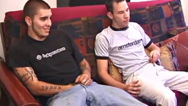 Rock Lee and Kent Stryker have no time for pleasantries before jacking off, and Rock seems eager to suck Kent's fat cock. After they've stripped naked, Rock goes right back to work.