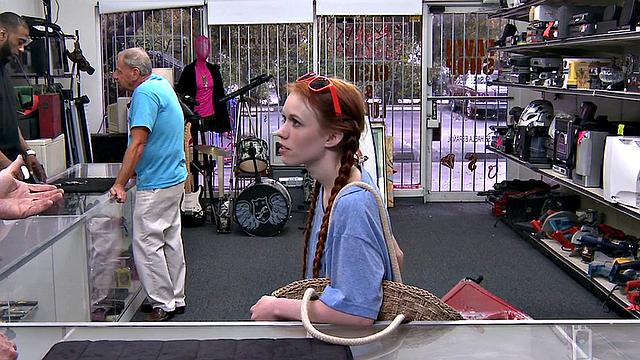 POV office sex with a petite 21yo redhead getting drilled by BWC