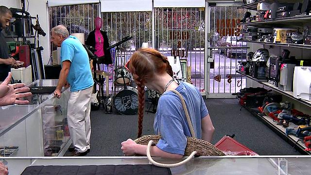 POV office sex with a petite 21yo redhead getting drilled by BWC