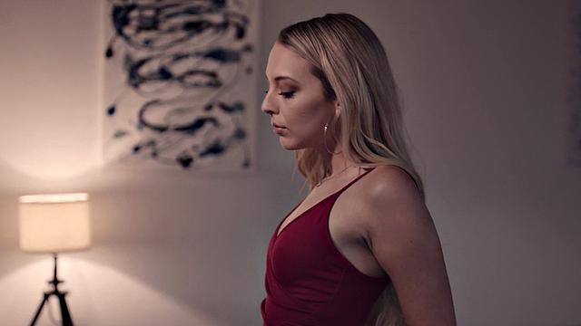 Petite stepdaughter riding her dad