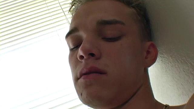 Blond 19 year old enjoys a muscular swimmer's body that is complemented by a nice big 8 inch cock. He's the blue eyed jock that everyone wants to hook up with and definitely has his pick of the boys.