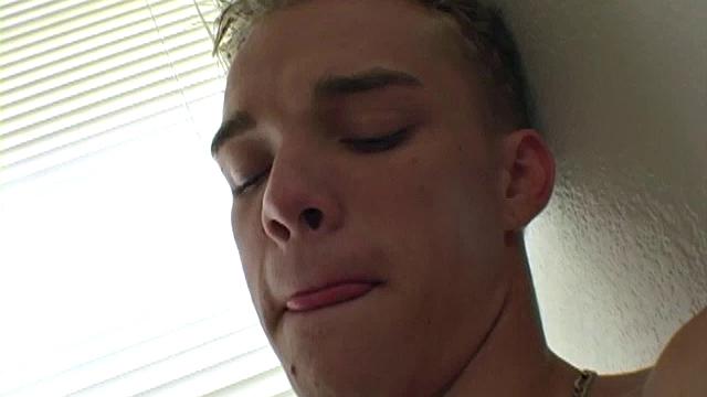 Blond 19 year old enjoys a muscular swimmer's body that is complemented by a nice big 8 inch cock. He's the blue eyed jock that everyone wants to hook up with and definitely has his pick of the boys.