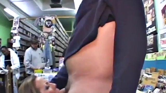 Busty slut goes down