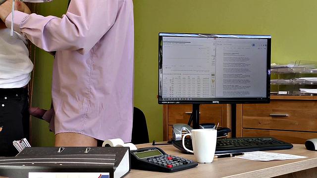 LOAN4K. Woman does it with moneylender receiving both pleasure and cash