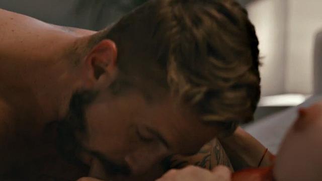 Big-titted transgender fucks male in doggystyle