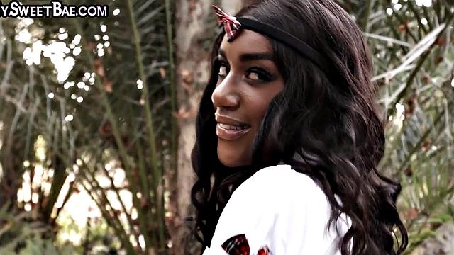 Teasing ebony needs some cock