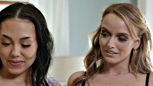 GIRLSWAY - Hot MILF Pristine Edge Teams Up With Tailor Laney Grey To Fuck Stepdaughter Bianca