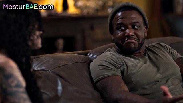 Stunning inked babe riding her BBC lover