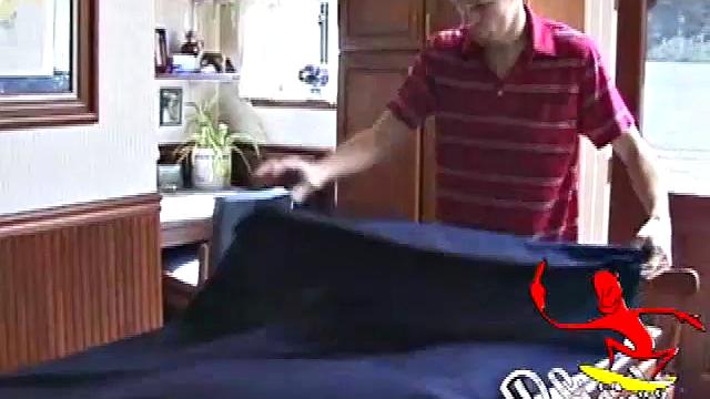 Always horny red haired skater Tristian covers the kitchen table with a large blue towel, stretches out a tape measure the length of the table, pulls out a porn magazine, tugs off his shirt, and gts down to business.