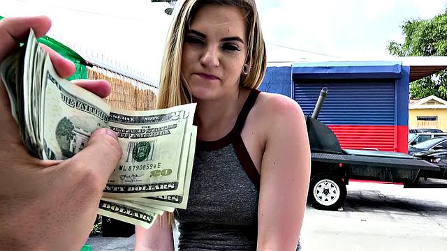 Crystal Young goes wild with deepthroating, cowgirl riding & ball licking in the open air