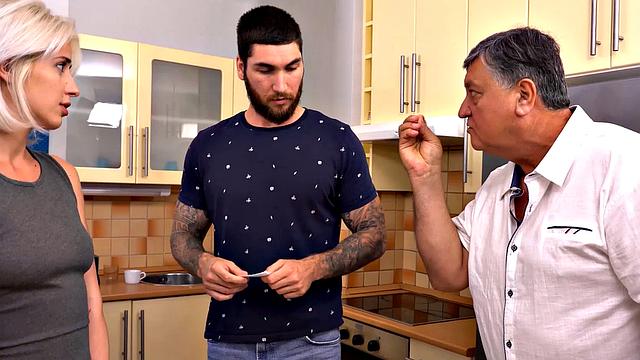 DADDY4K. Your dad is a cook and he wants to taste your girlfriend on his cock