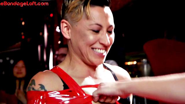 Public waxplay for submissive bitch