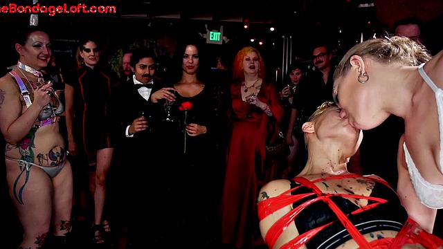 Public waxplay for submissive bitch