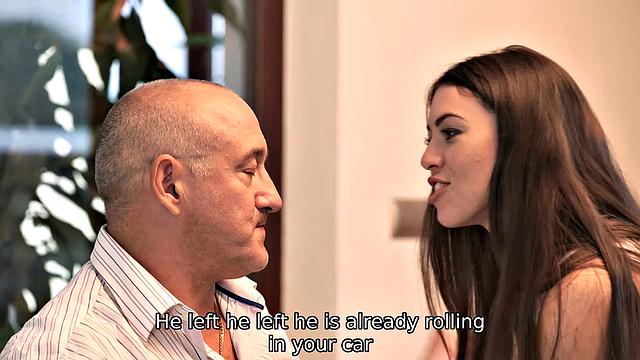 DADDY4K. Man fucked stepsons hot girlfriend and leaves cum on her booty