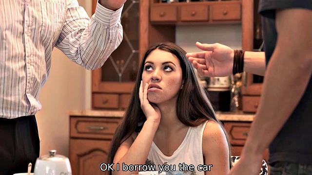 DADDY4K. Man fucked stepsons hot girlfriend and leaves cum on her booty