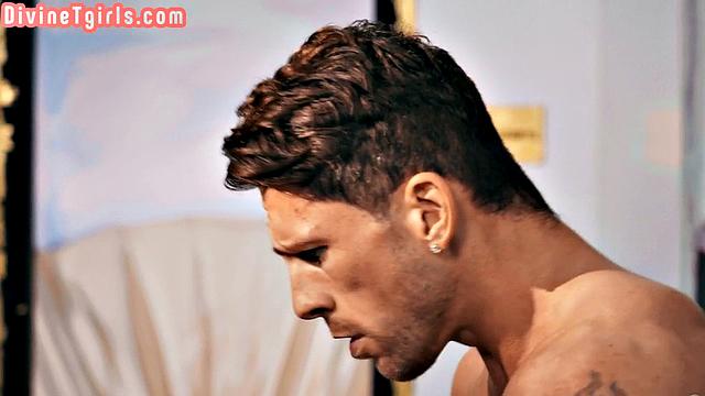 Tattooed big ass trans buttfucked by lover