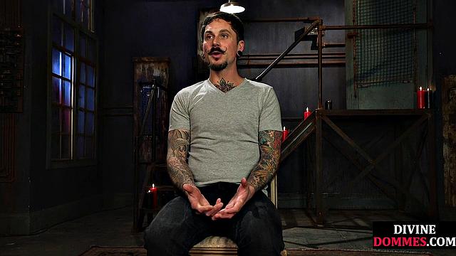 Busty domme pegging her subject after paddling