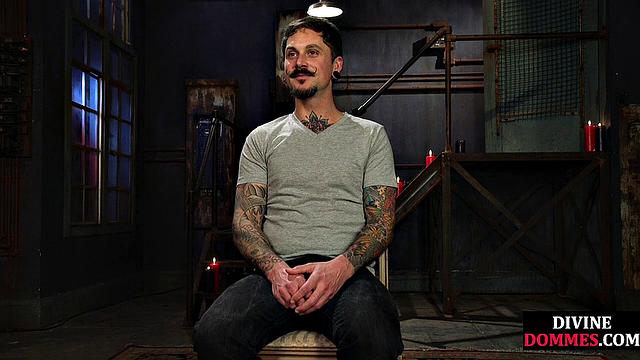 Busty domme pegging her subject after paddling