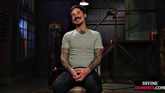 Busty domme pegging her subject after paddling