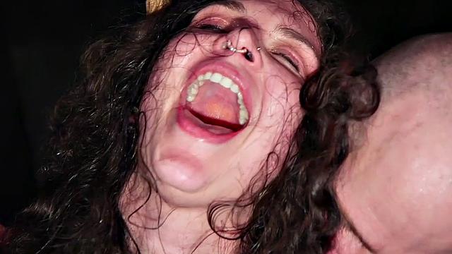 BDSM skinny IR sub throat fucked by BBC for voyeur audience