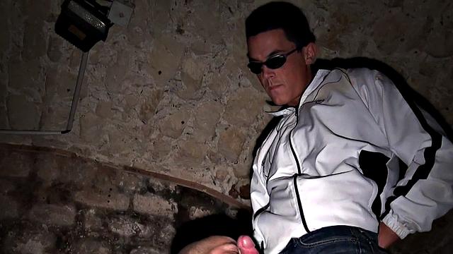 Submissive gets fucked in basement by dom stud
