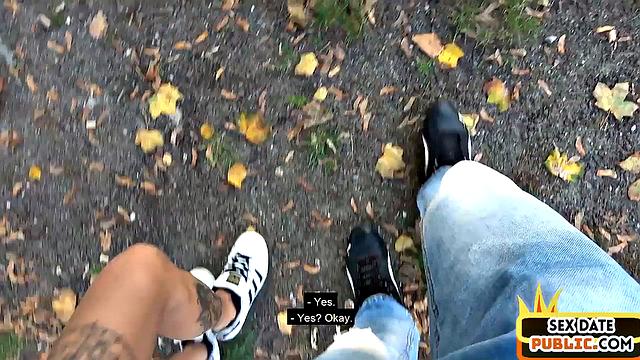 German public inked mature POV fucked outdoors on sex date