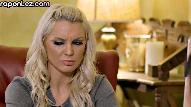 Assrimmed MILF with big tits spoils her perv BFF's pussy