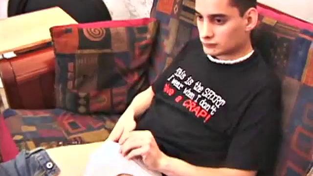 Travis Martinez starts out on the sofa to strip naked and get his cock hard. Then he strokes hard and makes his big balls bounce.