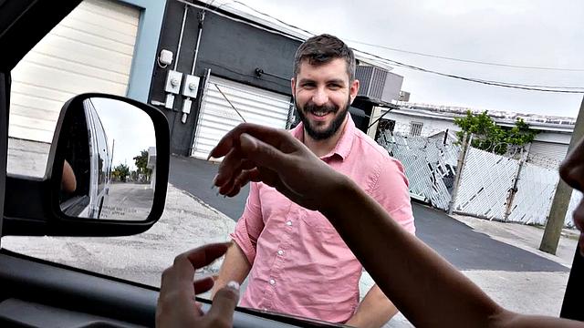 Fooled stud fucks gays in bus till facial