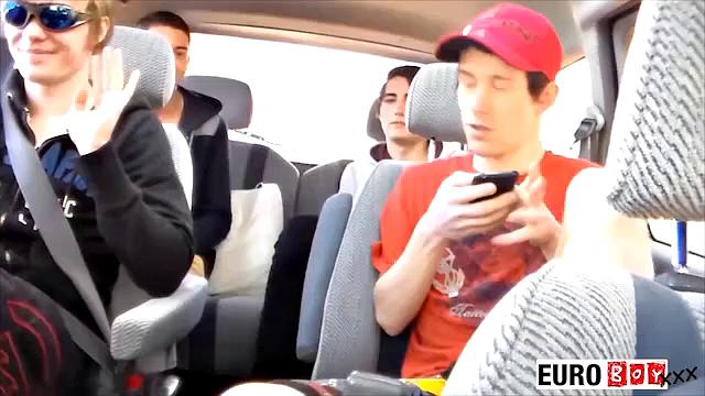 Scott, Kyle & Jamie Have Sex in a Minivan - Three-Way Action