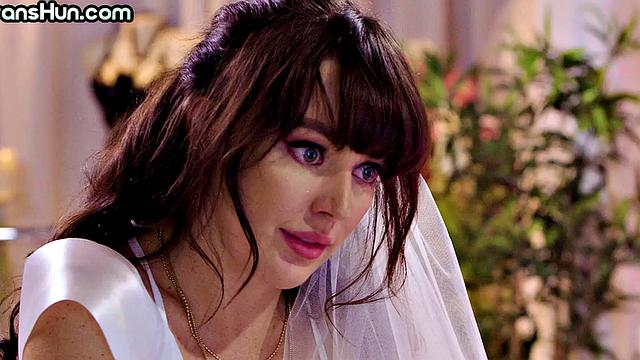 Trans hun pussyfuck bride and her toying BFF in threesome