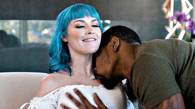 Slowburn erotic IR with cockhungry blue haired babe
