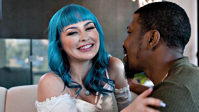 Slowburn erotic IR with cockhungry blue haired babe