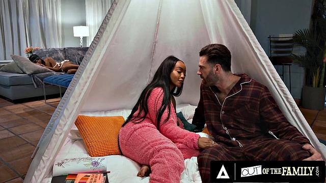 OUT OF THE FAMILY - Naughty Teen Gets Caught Masturbating By Stepdad And Finishes The Job