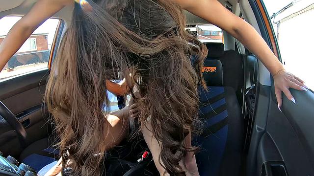 British babe with brown hair gets drilled hard in reverse cowgirl by a huge black cock