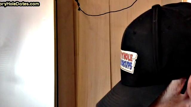 Gloryhole amateur goes bottom after giving BJ session