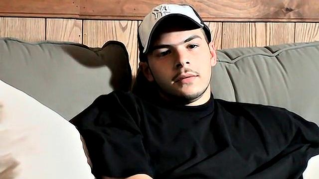 Straight guy tastes his own cum after jerking off
