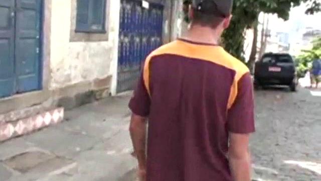 Two young and sexy Latinos discovered an abandoned courtyard where they begin by kissing passionately