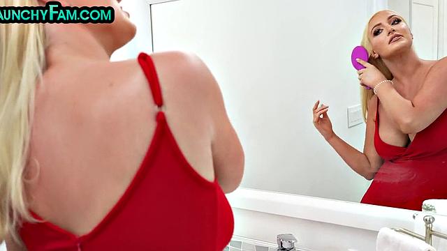 Forbidden busty stepmom enjoys POV sex with stepson