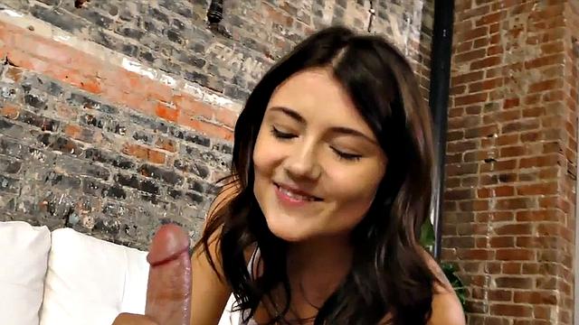 Cockwanking 21yo slut jerks POV dick while talking nasty