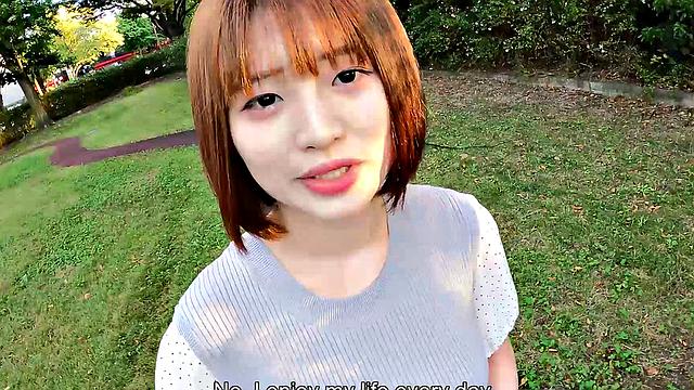 Japanese cafe worker Yuika Takigawa uses a sex toy to play.