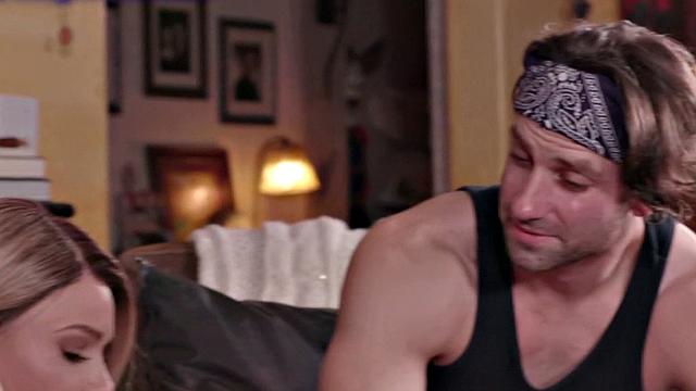 Horny housewives share naughty secrets while scissoring with their man