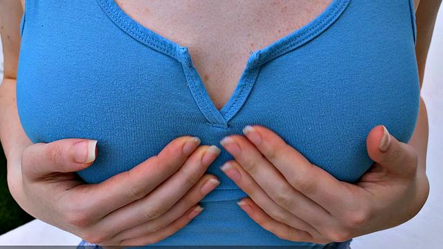 Busty Brunette Hazel Moore Shows Off Her Hairy Pussy and Masturbates Outdoors