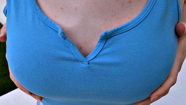 Busty Brunette Hazel Moore Shows Off Her Hairy Pussy and Masturbates Outdoors