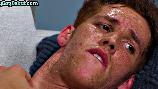 Redhead solo stud wanks on casting till cumshot