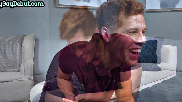 Redhead solo stud wanks on casting till cumshot